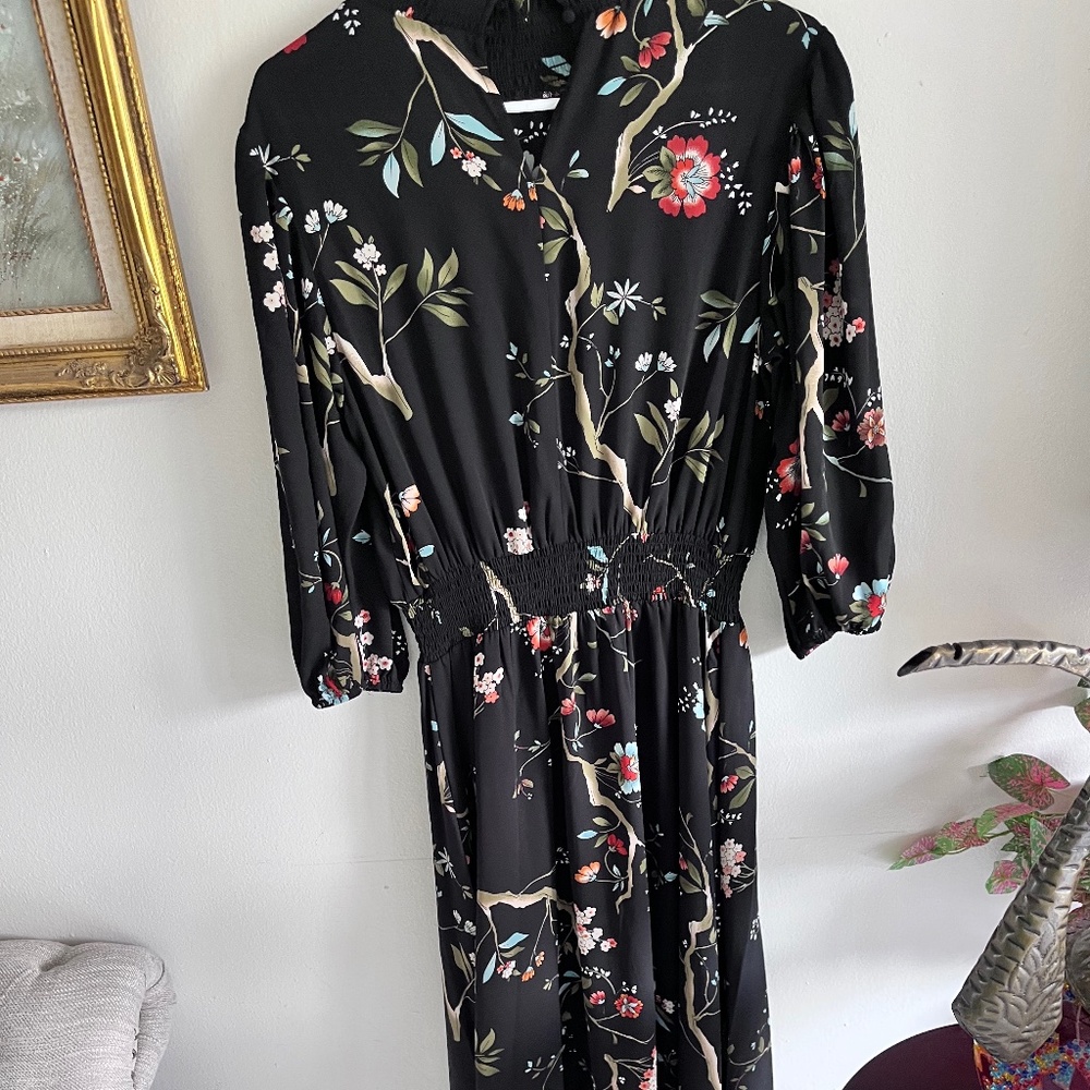 Black floral dress